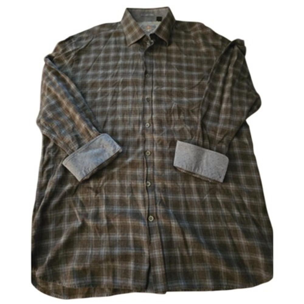 Enzone Plaid Button Down Shirt 2XL Cotton Long Sleeve Casual Menswear